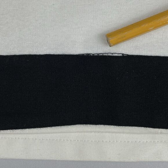 Bebe Bodycon Mini Dress Women’s Small Black White Stretch Side Zip 3/4 Sleeve - Picture 14 of 16